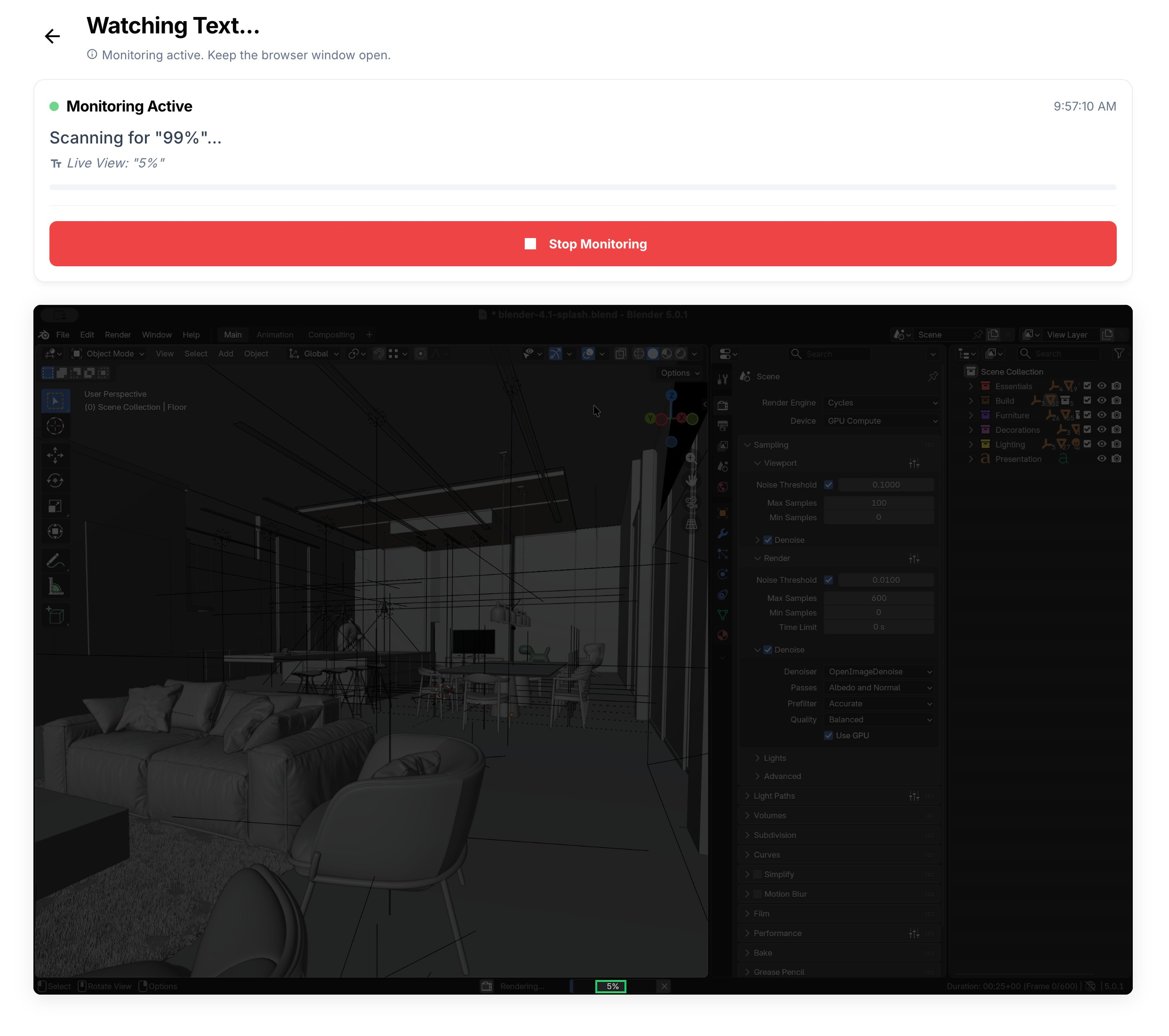 Blender Render Monitoring